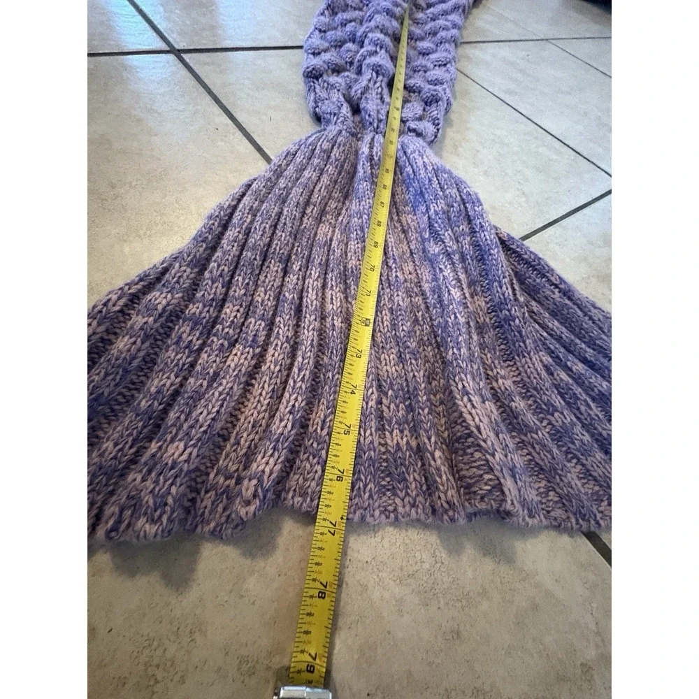 Handmade Crocheted Chunky Warm Soft Mermaid Tail Purple 77
